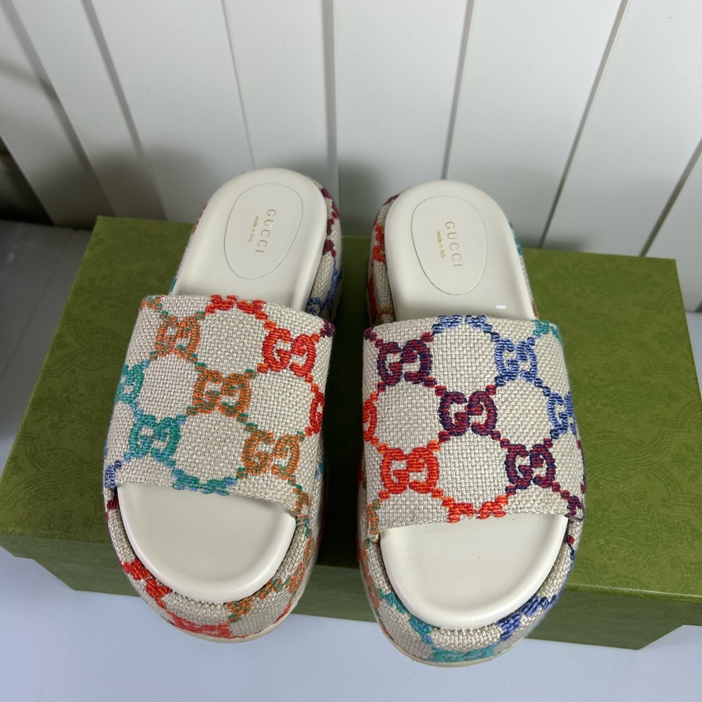 Gucci Women’s Platform Slide Sandal Size 36 1/2 - Picture 4 of 10